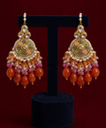 Multicoloured meenakari earrings and tikka set