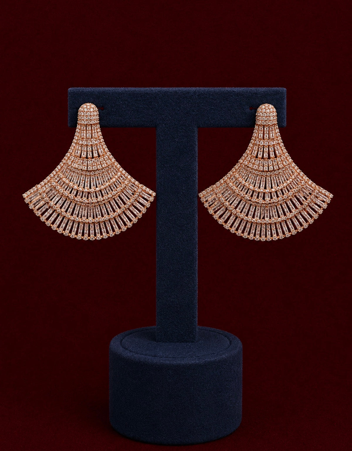 Rose gold statement earrings