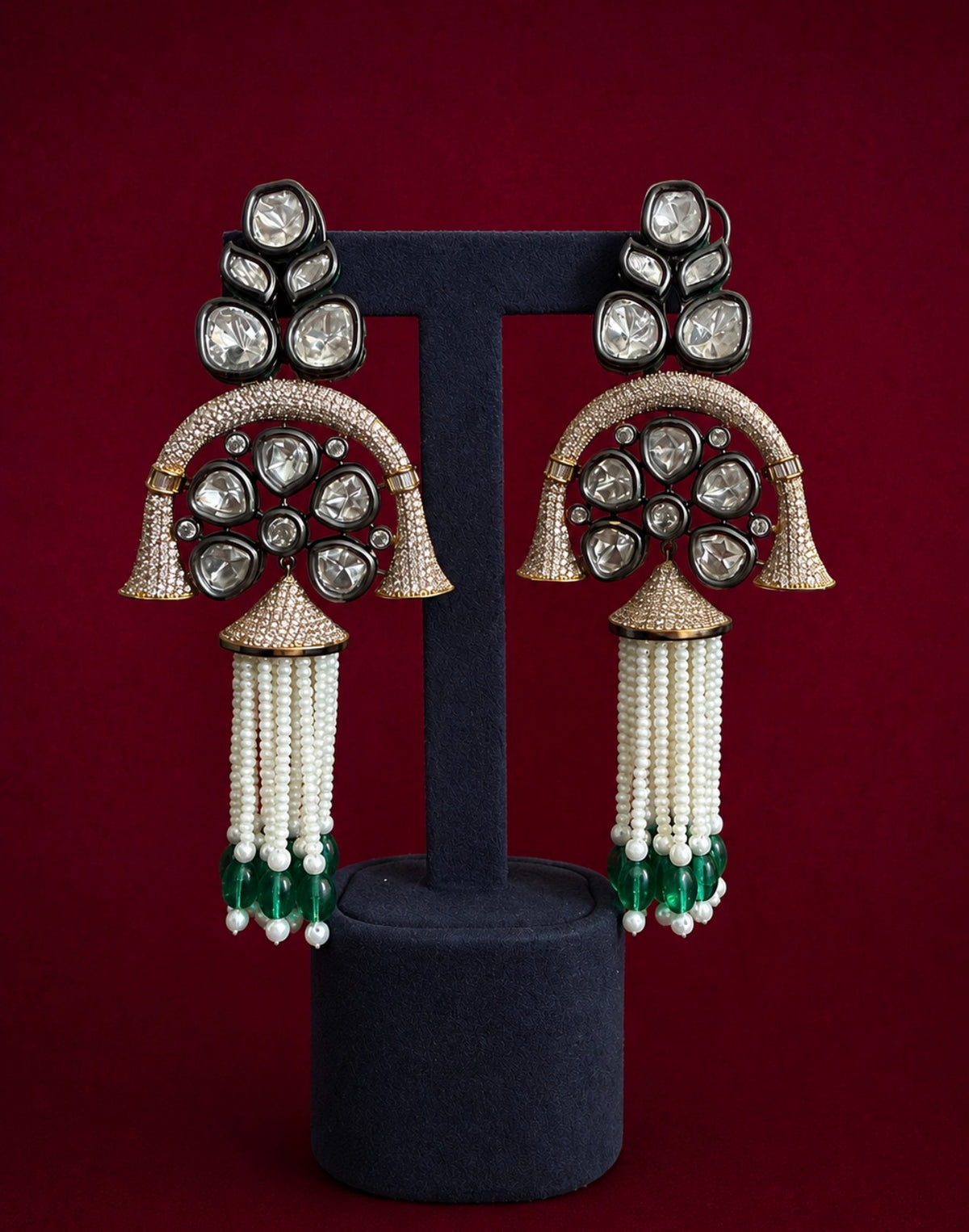 Raj uncut Moissanite statement earrings